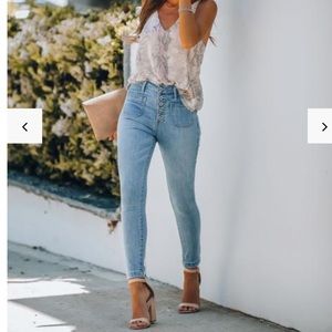 High rise skinny jeans